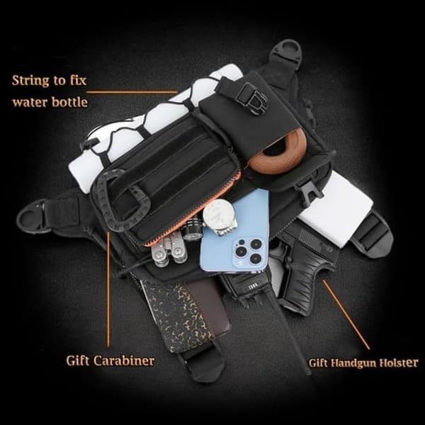 Nylon Chest Bag with Quick Release Buckle and Multiple Pockets, Adjustable, Practical Vest, Suitable for Outdoor Activities, Hiking, Cycling