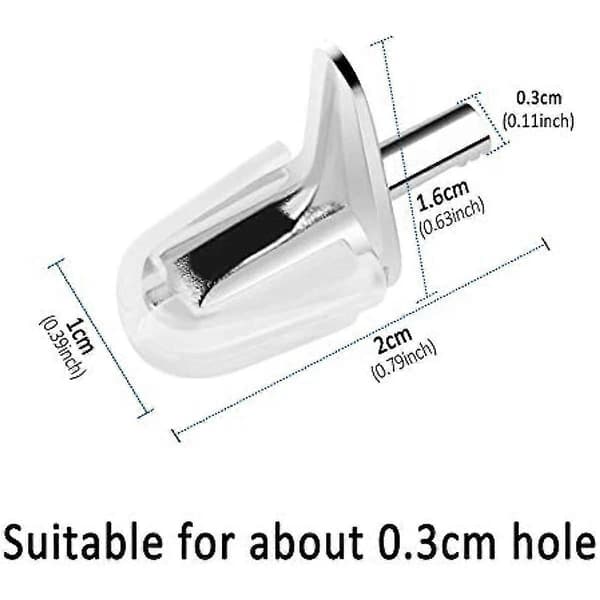 30 stycken hyllstöd, 3 mm hyllfäste pinnar av plast