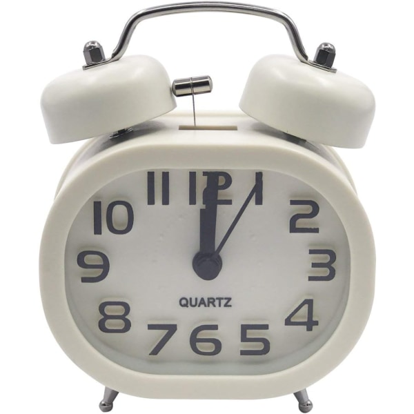 2025 Ny Retro Tyst Quartz Väckarklocka, Morgon Väckarklocka Rese Sängbords Analog Klocka Dubbel Klocka Metall