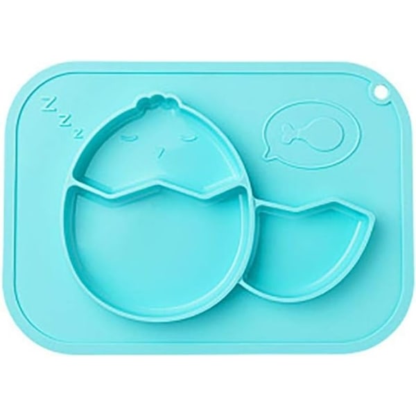 Silikon sugplatta för småbarn - självmatande tallrik delad skål och skål för baby