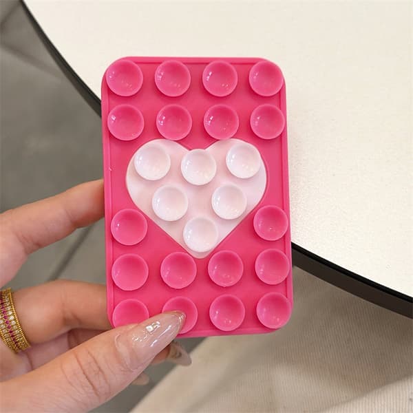 Silicone Suction Cups Phone Case Adhesive Mount Hands-Free, Strong Grip for Selfie & Video for Most Phone Models White Red White Red