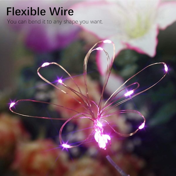 8-pack Fe-ljus 7,2 fot 20 LED-lampor Batteridrivna ljusslingor Mini LED-ljusslingor Twinkle
