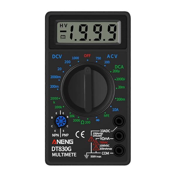 DT830G Multimeter Hög Precision Multifunktionell Snabb Testprob LCD-Display Handhållen Mini Digital Strömspänningstestare för Elektriker