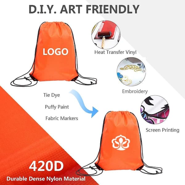 Dragskoväskor Bulk För Barn, Stor Gymnastikväska i Nylon med Dragsko för Tie-dye, 5-pack