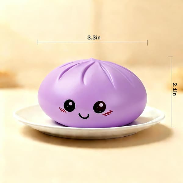 Glitter Dumpling Squishy Toy, Soft Stretchable Squeeze Ball with Steamer for Kids & Adults