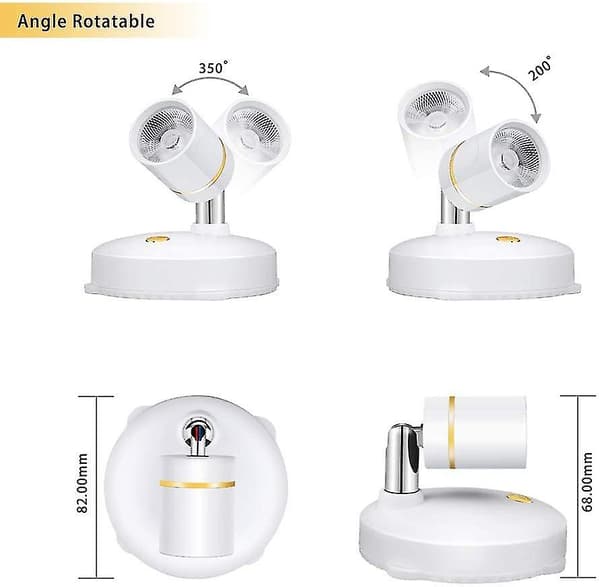 Wireless Spotlights Battery Operated Picture Lights Mini Accent Lights Indoor Dimmable LED Spotlights with Remote Control Stick Anywhere Rotatable