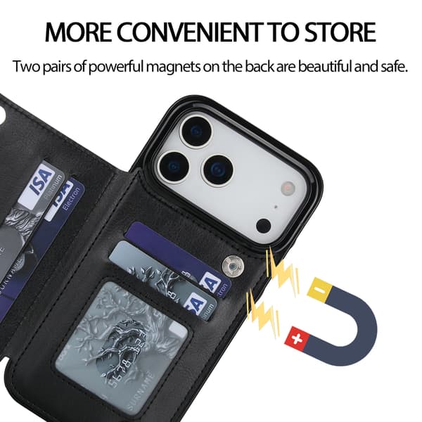 Business læder flipcover til iPhone 17/iPhone 17 Pro/iPhone 17 Promax