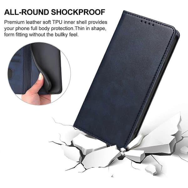 Magnetisk læderetui til OUKITEL WP23 / WP23 Pro Blue