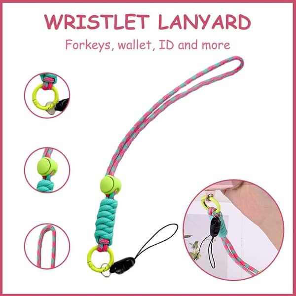 Färgglad, Justerbar Handledsrem i Nylon, Kort Handledsrem, Handrem