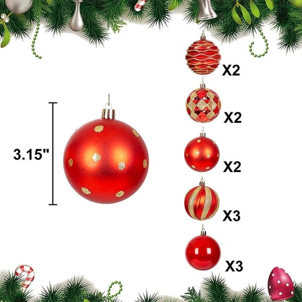 Julgransdekoration Julgranskulor Set 6Cm12Pcs Plast Julpläteringskula Jul