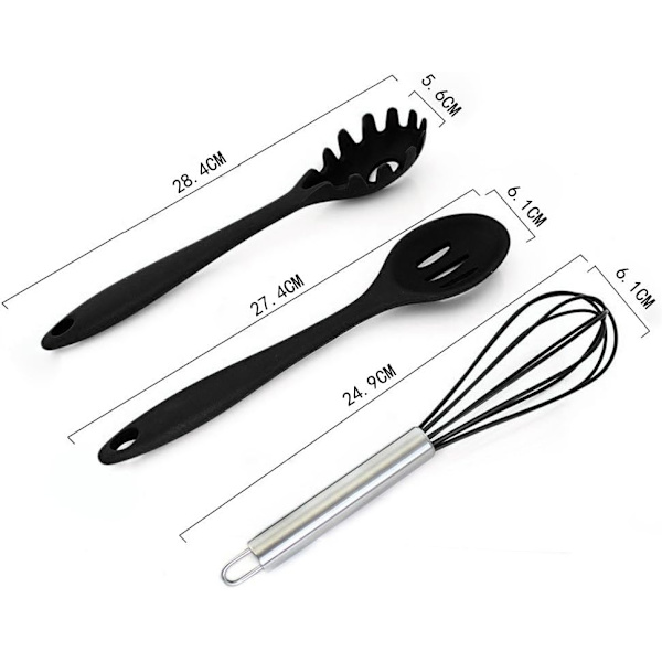 Silikonköksredskap Set, BPA-fria Silikonköksredskap Set, Diskmaskinssäker, Non-Stick