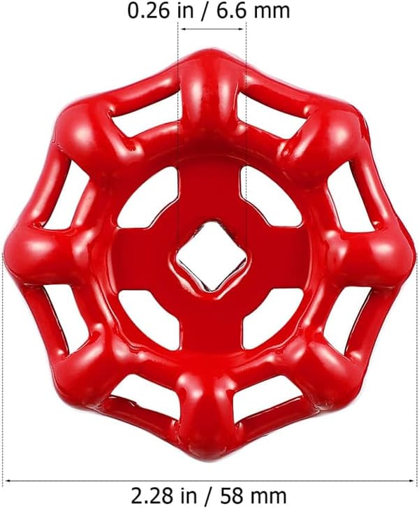 10 stk. kranhåndtakventilspindel, erstatningshåndhjul stengeventil, rød 5*5cm