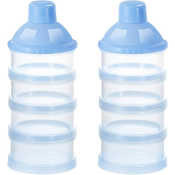 Mjölkpulverdispenser, Formelburk, 4-lagers bärbar mjölkbehållare, Baby Snack Organizer för resor