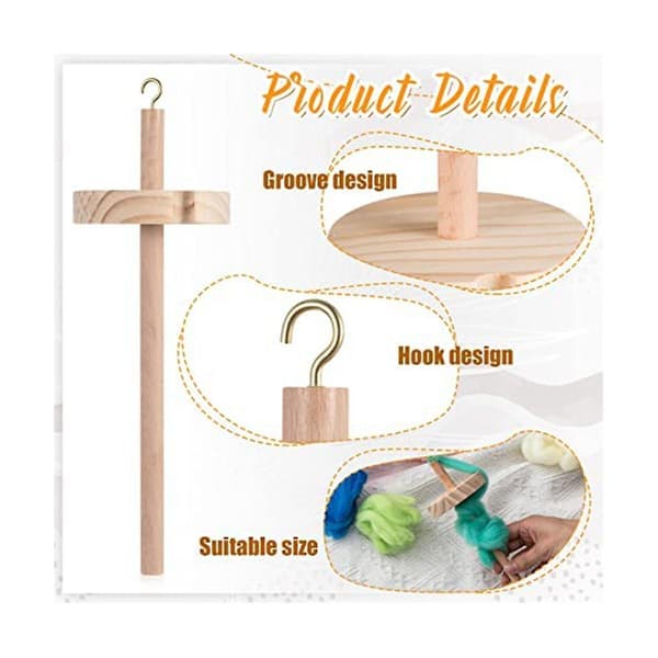 2 stk. DIY Drop Spindel Garnspinder Håndlavet Træspindehjul til Garnfremstilling Garnspindel