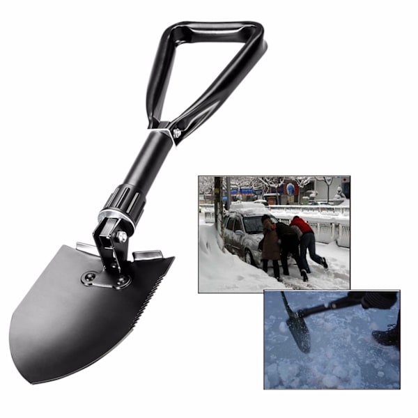 Multifunktionell militär spade hopfällbar metallhacka mini överlevnadsverktyg för camping vandring trädgårdsarbete