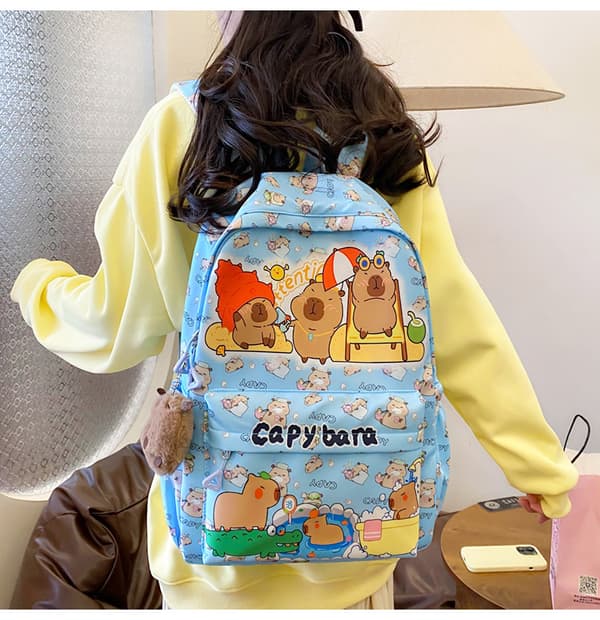 Large Capacity Backpack | Middle and Elementary School Girls' School Bag - Blue Blue