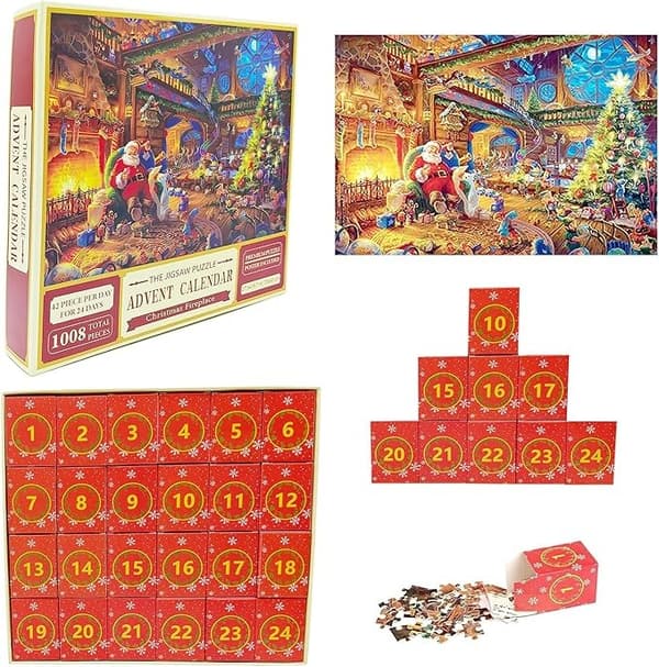 Julekalender puslespill 2024 - 1008 brikker julepuslespill 840