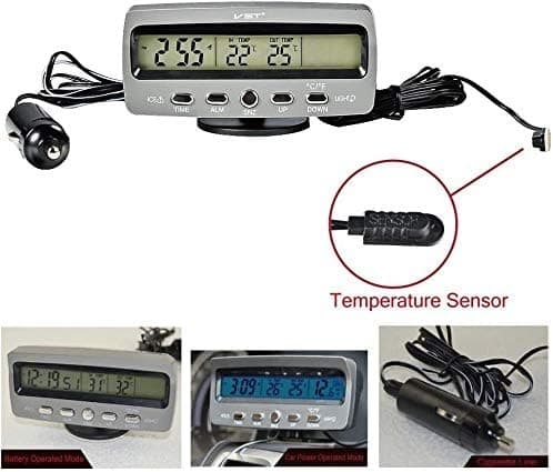2025 Lämplig 4 i 1 Bil Auto LCD Spänningstemperaturdetektor Digital Display Termometer Kontroll Väckarklocka
