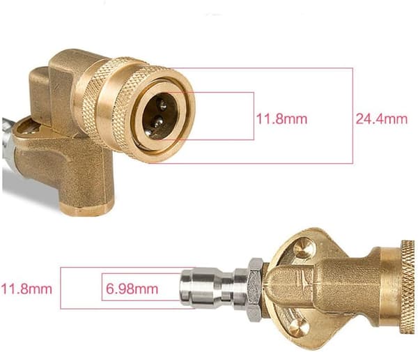 0,6\" trycktvättsvippelfäste med snabbkoppling och adapter för att fästa vippelfästet cl