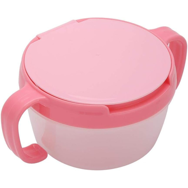 Babymatningsskål Spill-Proof Snackbehållare Dubbelhandtag Lunchbehållare Håller Maten Varm och Kallt
