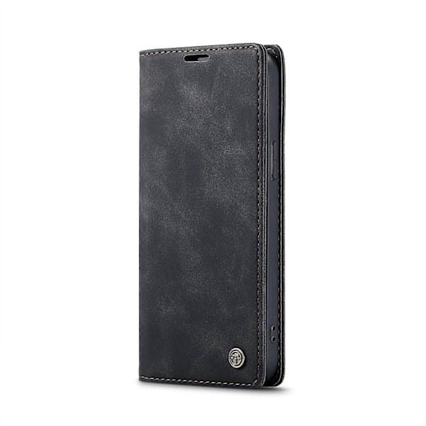 Til iPhone 16e Pung Etui CASEME 013 Serie PU Læder Telefon Etui Stativ Sort