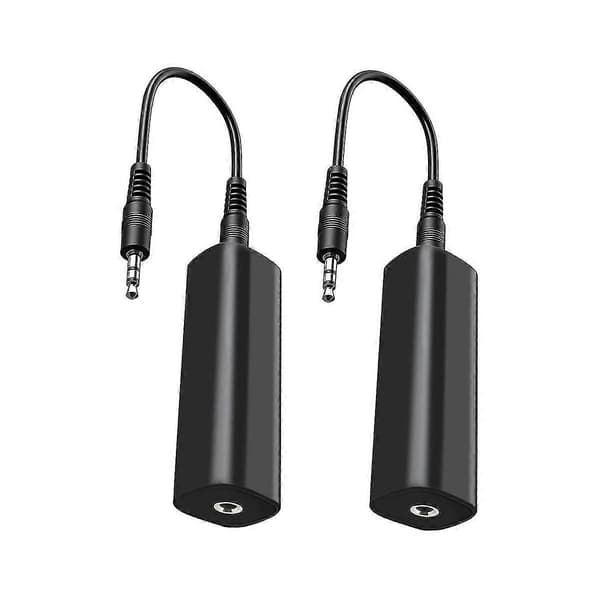 Jordloop Isolator Støyfilter for Bil Lyd/Hjemmestereo, 2 stk Jordloop Støyisolator med 3 Black