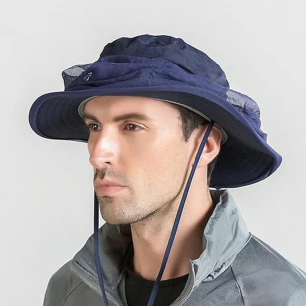 Fiskenät Garn Insektshatt 53-60 cm Huvudomkrets Solhatt (mörkgrå)