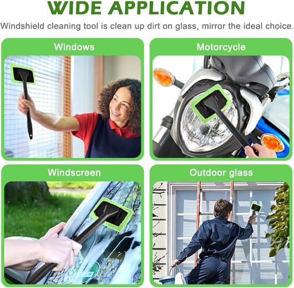 Car Windshield Cleaning Tool, Reusable Car Interior Cleaning Cloths, Wash Brushes