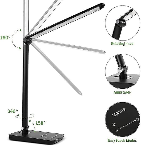 Led-skrivbordslampa. Dimbara dagsljuslampor. Touch Control Desktop Task Light