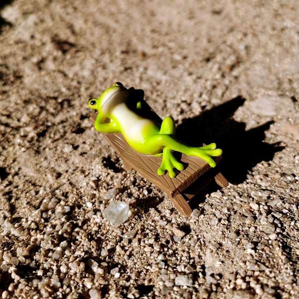 Fe statyett för trädgårdsdjur utomhus Miniatyr badrum groda figurin - Avslappnande