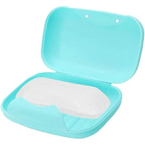 Tvålhållarbehållare, Portable Bar Soap Saver case för badrum och kök (blå)