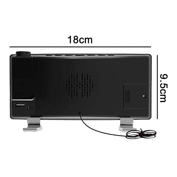 2025 Ny Digital Väckarklocka, Projektionsväckarklockor För Sovrum Med 4 Dimmer, USB-Telefonladdare, 180° Roterbar Projektor