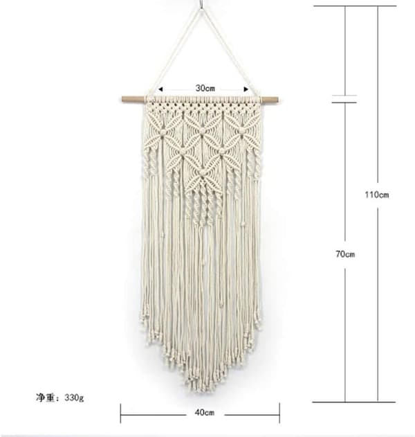 Macrame vävd väggbonad, väggdekoration för vacker lägenhet, sovsalsdekoration