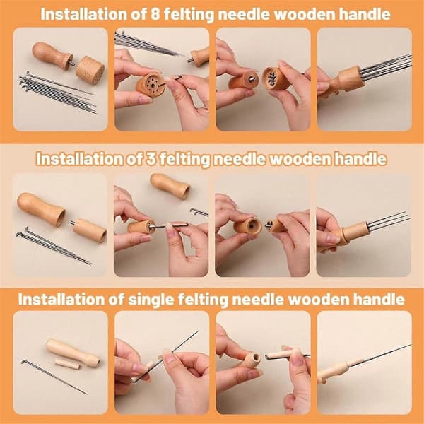 128 Pieces Needle Felting Kit, 4 Sizes Needles, Needle Felting Tools Wool Felting Supplies Set