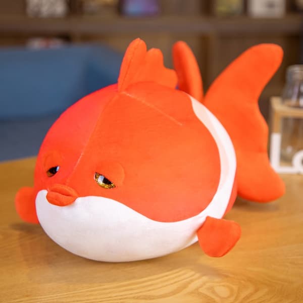 Guldfisk flundra plyschleksak barn present 35cm