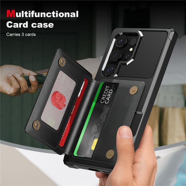 Stilfuldt sort cover til Samsung S24 Ultra - Magnetisk & Beskyttende