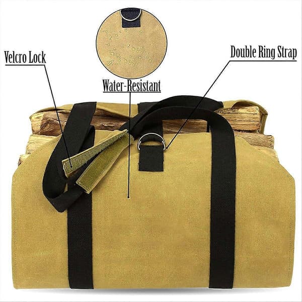 Oxford Fabric Firewood Bag with Handle for Outdoor Camping