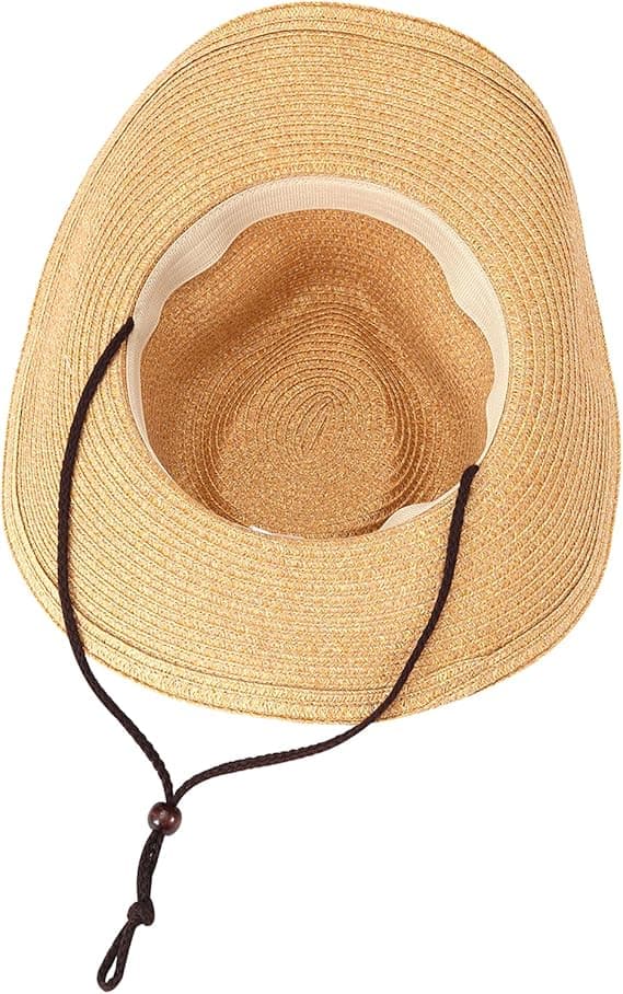 Western Cowboy Hat Dame Voksen Stråhat Unisex Herre Solhat Sammenfoldelig Anti-UV Bred Skygge