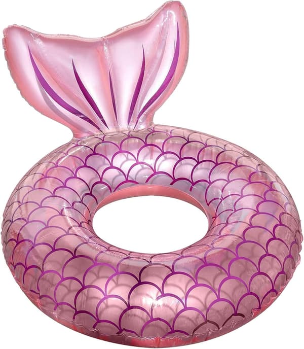 Sjöjungfru Pool Float, Uppblåsbar Sjöjungfru Simring Flytande Säng Float Pool, Sjöjungfru Stjärt