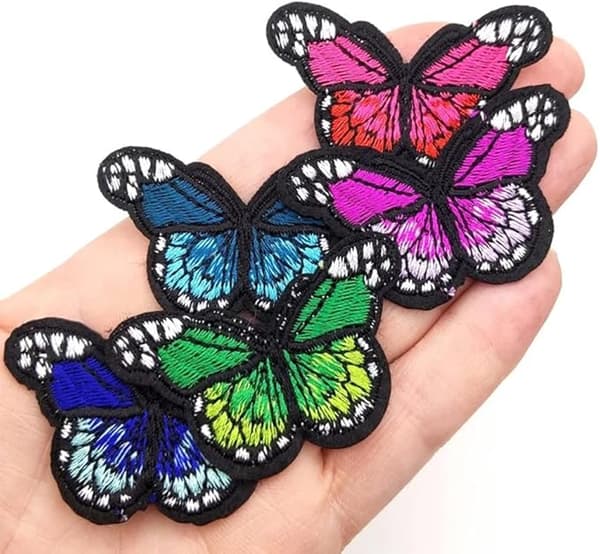 24 st Butterfly Iron-On Patch (12 Large, 12 Small), Butterfly