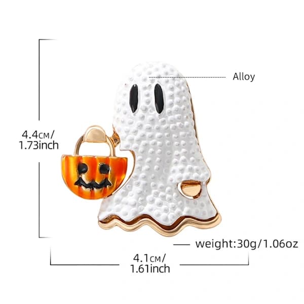 Elegant Spøkelsesgresskar-nål Robust Halloween-smykkegave