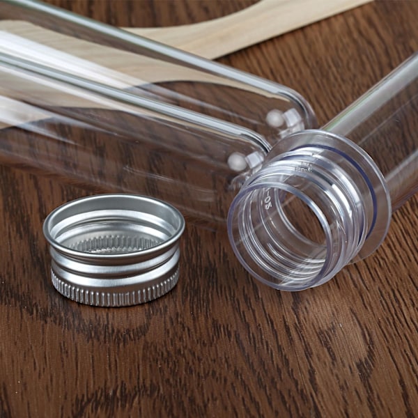 2025 Lämpligt Set med 12 Klar Plast 40ML Provrör med Skruvlock