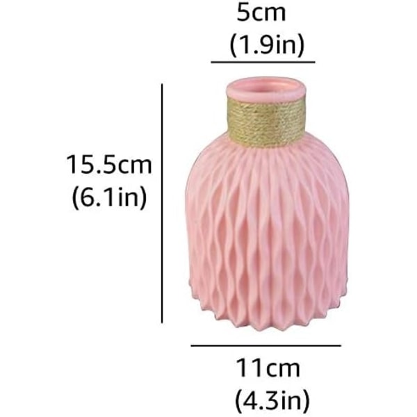 Plastblomvas, Heminredning Dekoration Inredning Tillbehör Prydnadsset Med 1 Vas För Heminredning ， Rosa