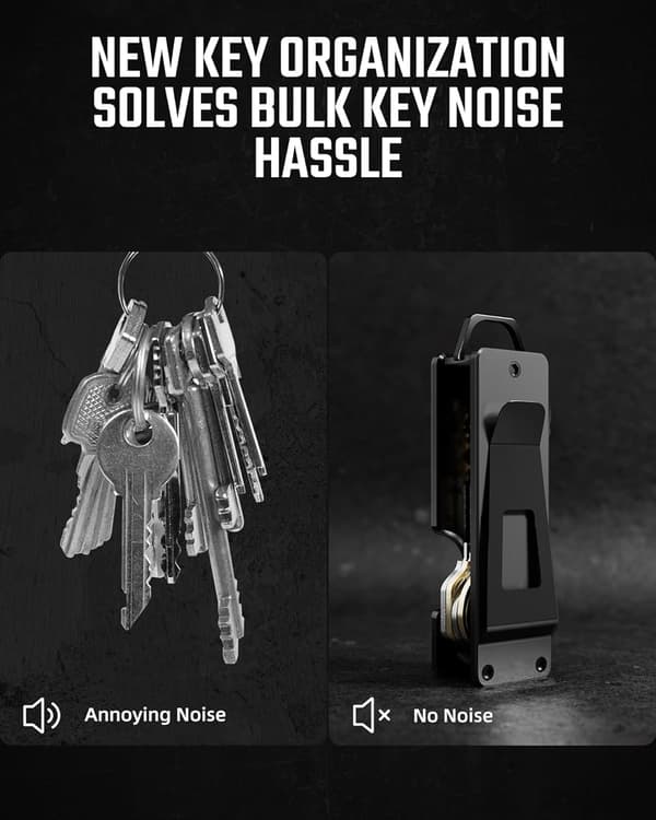 Key Organizer Compact Key Holder Metal Keychain Minimalist Key Case Key Holder for Keychain Secures 1-5 Keys