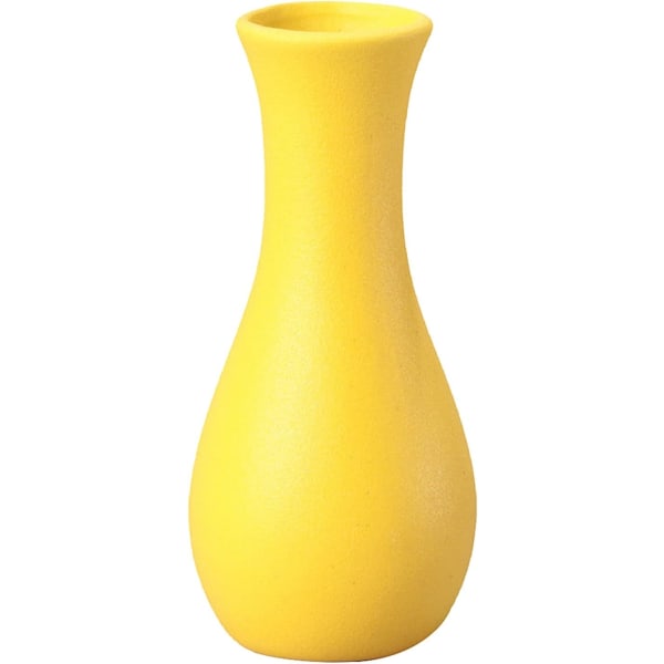 Gul keramisk vas modern heminredning porslin blomsterarrangemang vas matt design för mittpunkt