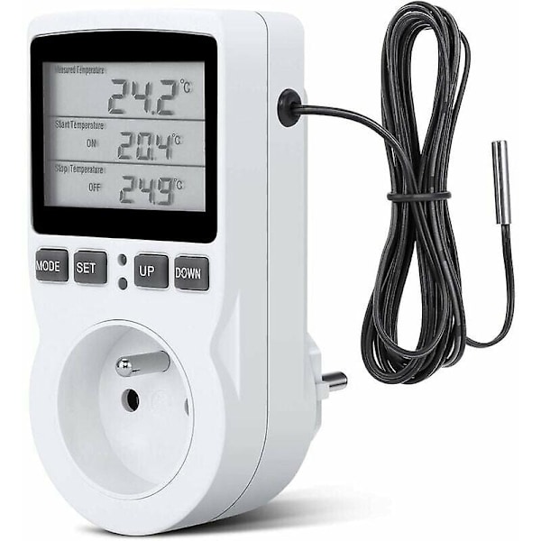 Skaffa det-termostatuttag, digitalt timeruttag, digitalt programmerbart uttag med sensor, programmerbar digital timer, kompatibel med värmetermostatuttag