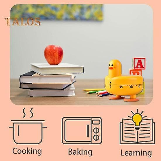 Cooking Timer Accurate Timing Long Lasting Portable Fantastic Lovely Duck Mechanical Study Timer for Office yellow