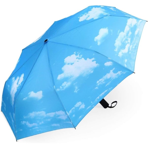 2024 Lämpliga vindtäta reseparaplyer - lättviktsautomatiskt kompakt hopfällbart paraply Blue Sky Design