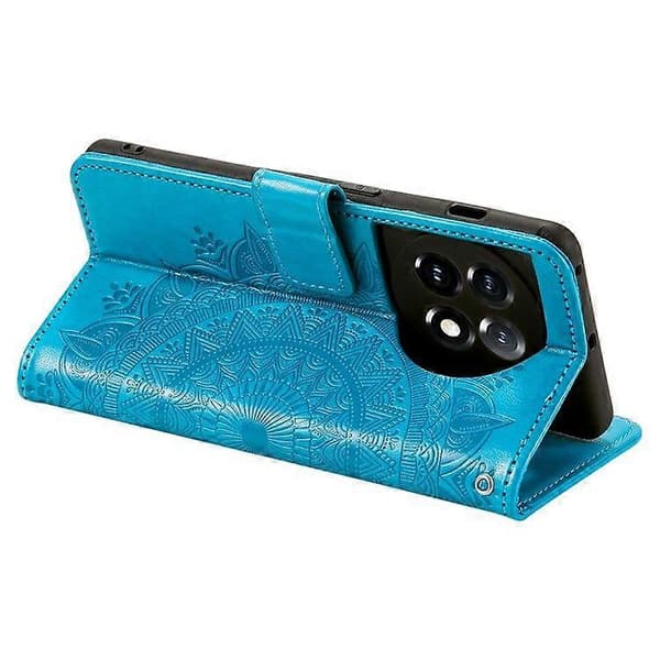 Stativfodral för OnePlus 13R 5G med Totem-tryck PU Läder Plånboksfodral Blue