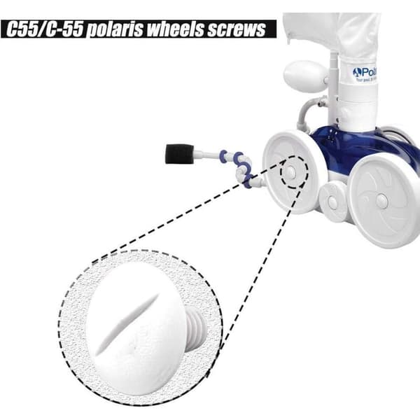 C55 Plastic Replacement Wheel with Screws, Compatible Polaris C-55, 180 280 Plastic Screws